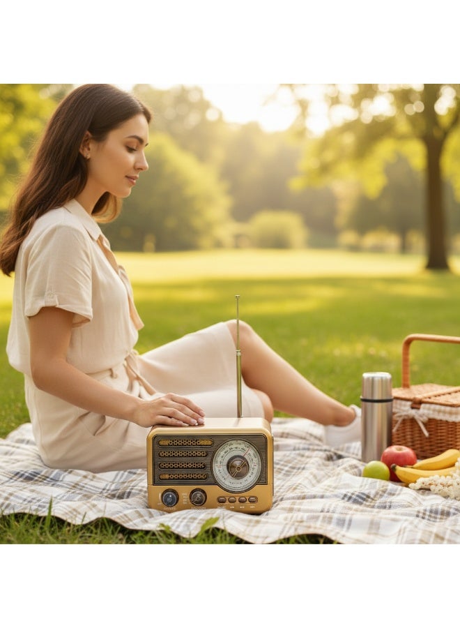 راديو محمول FM/AM/SW بـ 3 نطاقات - مشغل MP3/USB/TF وبلوتوث - مكبر صوت مدمج - بطارية قابلة للشحن- مصباح يدوي - موديل SG-31bt - Image 3